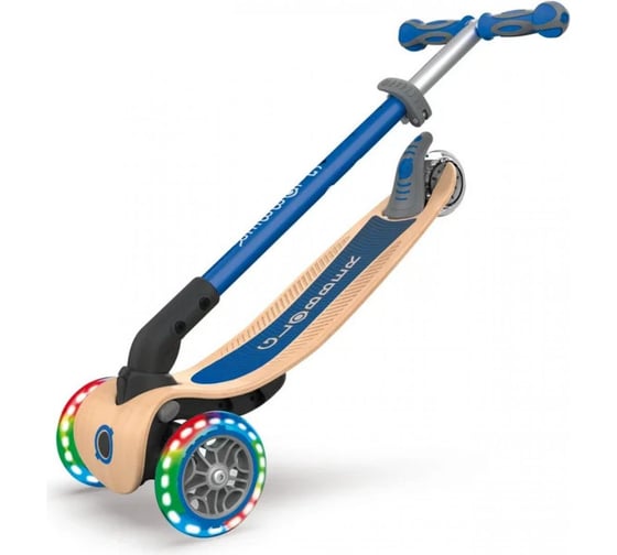 Самокат GLOBBER PRIMO FOLDABLE WOOD LIGHTS, Синий 436-100