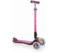 Самокат GLOBBER ELITE DELUXE FLASH LIGHTS, Розовый 449-110-3