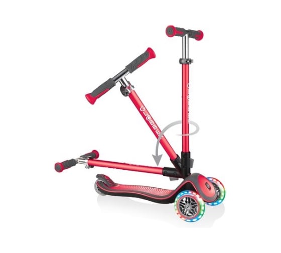 Самокат GLOBBER ELITE DELUXE LIGHTS, Красный 444-402