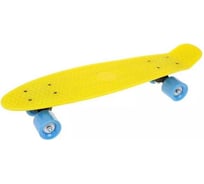 Скейтборд пластиковый Наша Игрушка 55x15 см, PVC колеса без света с пластмассовым креплениям, жёлтый 614773