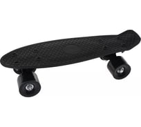 Скейтборд Наша Игрушка пластик 41x12 см, с большими PVC колесом, 6 см, без света, чёрный 614780