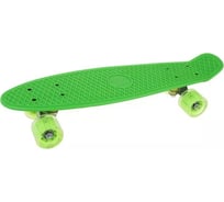 Скейтборд Наша Игрушка пластик 56 см, колеса PU со светом, крепления алюминиевые, зелёный 614746
