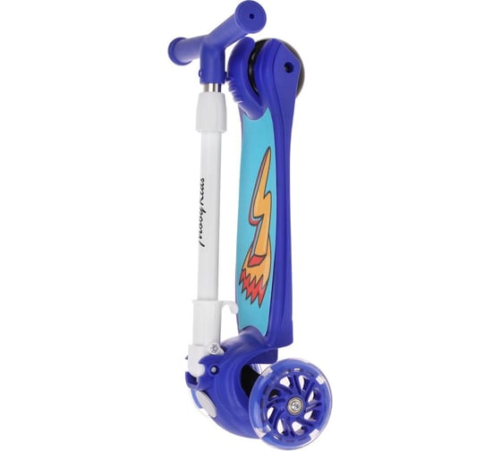 Самокат Moby Kids FLY, складной, 120 мм, PU, со светом, синий 64695