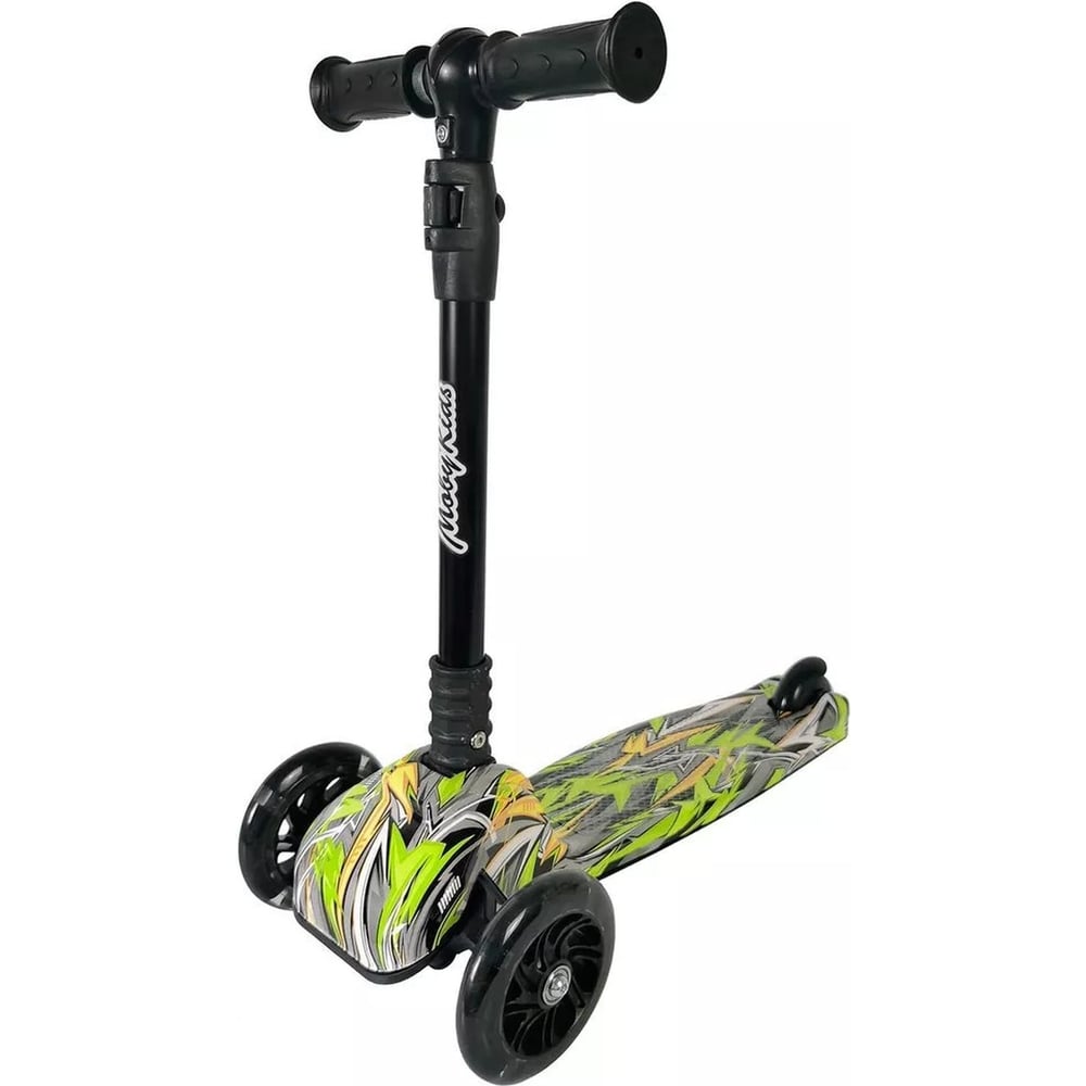 Самокат Moby Kids Space складной, 120 мм, PU, со светом, принт 649280 ...