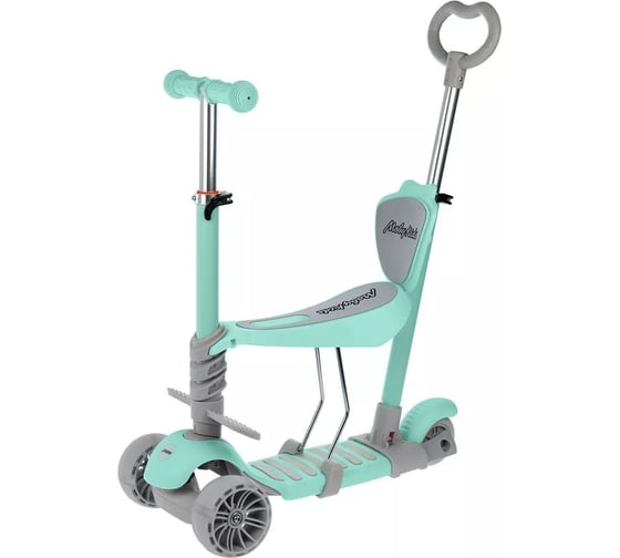 Самокат "Pony" 3 в 1, колеса PU со светом, мятный Moby Kids 641447 1