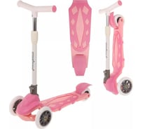 Самокат Moby Kids Dragon, складной, 120 мм, PVC, со светом, розовый 641444