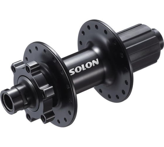 Втулка передняя SOLON DH909TR 32H DISC M12 142 мм, ось 12 мм, черная, крепление IS6, 2 промподшипника, под кассету HQ-0015347