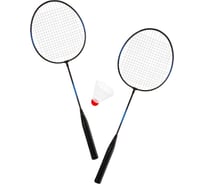 Ракетки для бадминтона Наша игрушка 2 шт, синие, волан 1 шт, сетка 649689