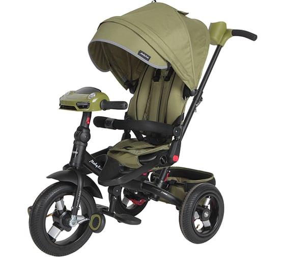 Велосипед трехколесный Moby Kids Leader 360 12x10 AIR Car, оливковый 641486 1
