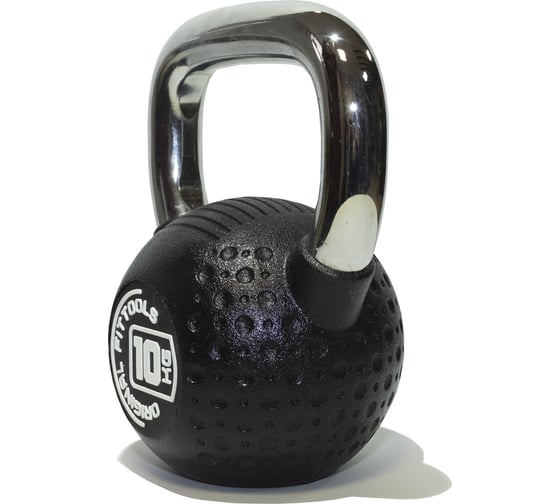Гиря Original FitTools 10 кг, с хромированной ручкой, полиуретановая (CPU) FT-KB-CPU-10