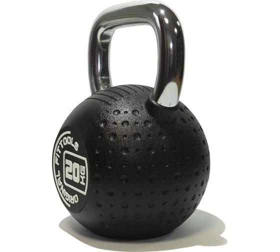 Гиря Original FitTools 20 кг, с хромированной ручкой, полиуретановая (CPU) FT-KB-CPU-20