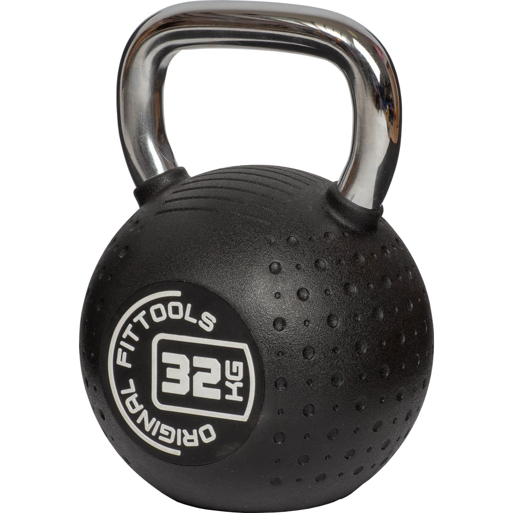 Гиря Original FitTools 32 кг, с хромированной ручкой, полиуретановая ...