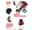 Велосипед трехколесный Moby Kids Travel Pro 360 12x10 AIR Car, бордовый 641356 6