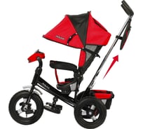Велосипед трехколесный Moby Kids Comfort 12x10 AIR Car, красный/черный 649372