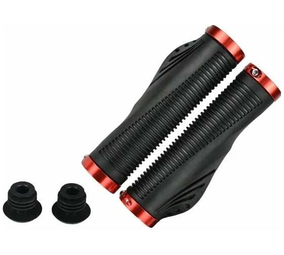 Грипсы анатомические JOY KIE MTB VDG8003 135 мм, с 2 грипстопами, с рогами, под шестигранник, черно-красные H000014319 1