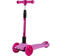 Самокат трехколесный складной MAXISCOO Серия Junior Delux 2022г, со светящимися колесами, розовый MSC-J0 MSC-J072103D