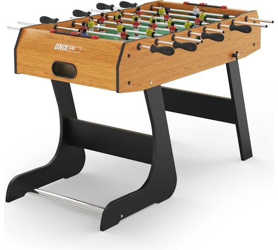 Складной игровой стол UNIXline Футбол - Кикер 122x61 cм, Wood GTSFU122X61WD 1