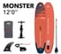 SUP-доска Aqua Marina Monster Sky Glider 366x84x15 см, насос, весло, лиш, киль, ремнабор, сумка, до 170 кг BT-23MOP 6