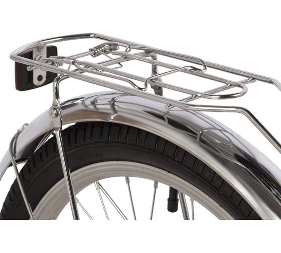 Велосипед NOVATRACK URBAN 20" белый, защита А-тип, тормоз ножной, крылья и багажник хромированные 203URBAN.WT22