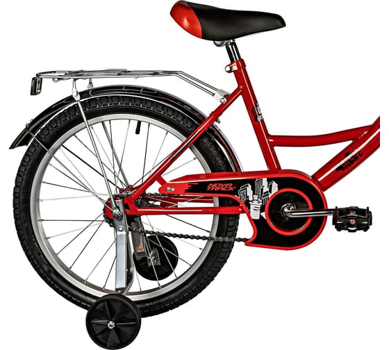 Велосипед NOVATRACK URBAN 20" красный, защита А-тип, тормоз ножной, крылья и багажник хромированные 203URBAN.RD22
