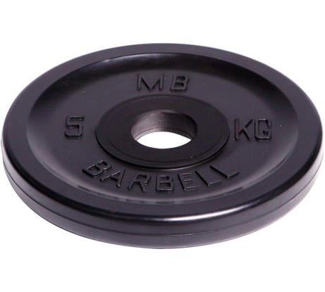 Олимпийский диск Barbell диаметр 51 мм, чёрный, 5.0 кг 469