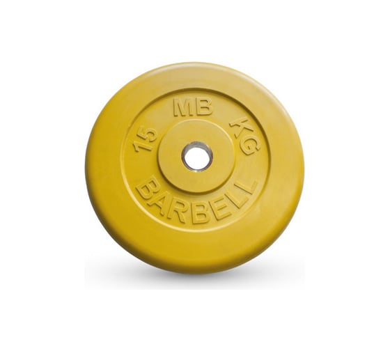 Обрезиненный диск Barbell диаметр 31 мм, цветной, 15.0 кг 422