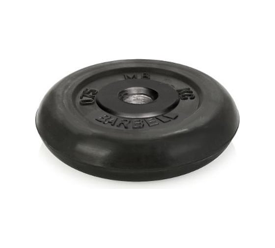 Обрезиненный диск Barbell, d 31 мм, чёрный, 0,75 кг, 1548 1