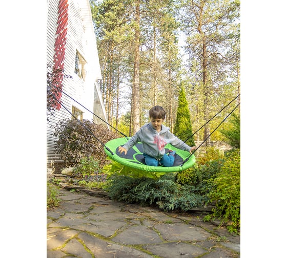 Качели ЧУДЕСНЫЙ САД 035.4 Корзинка, зеленые/черные, диам. 100 см, Hmax 1.6 м, макс. нагрузка 100 кг, 4606400034216