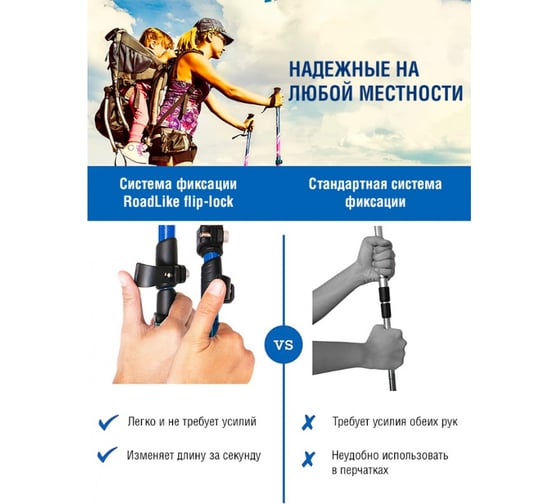 Палки для скандинавской ходьбы RoadLike, 308095