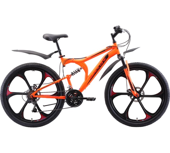 Велосипед BLACK ONE Totem FS FW 26 D, неоновый оранжевый/красный/чёрный, размер рамы 16" HD00000352