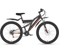 Велосипед STARK Jumper 27.1 FS D, 2021 г, чёрный/оранжевый, размер рамы 20", HD00000042