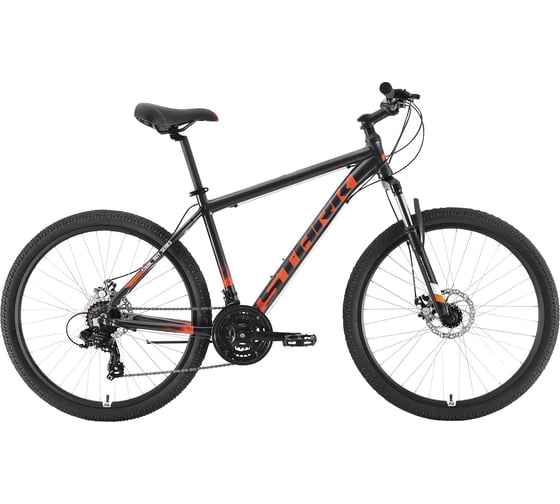 Велосипед STARK Indy 26.1 D Shimano, 2021 г, черный/оранжевый, размер рамы 18", HD00000039 1