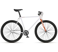 Велосипед STARK Terros 700 S, 2021 г, серебристый/оранжевый, размер рамы 18", HD00000233