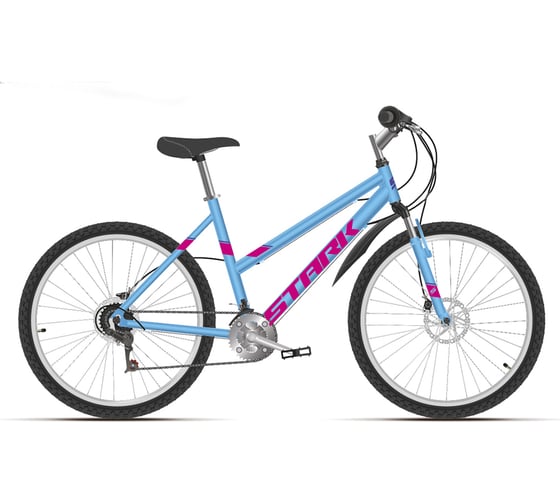 Велосипед STARK Luna 26.1 D, 2021 г, голубой/розовый, размер рамы 16", HD00000205 1