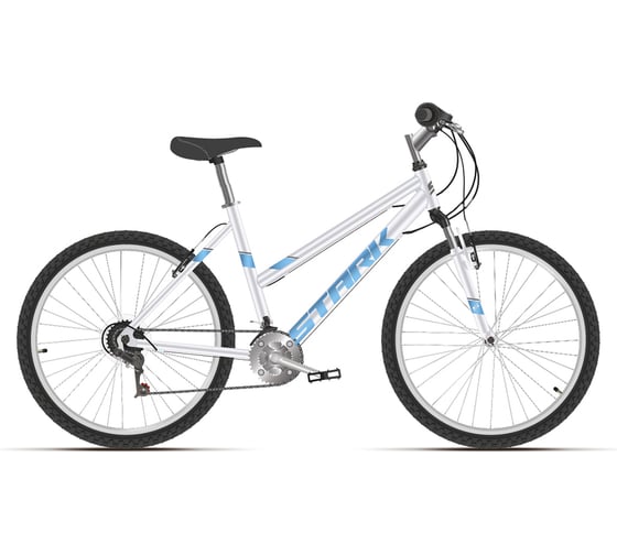 Велосипед STARK Luna 26.1 V, 2021 г, серебристый/голубой, размер рамы 14.5", HD00000210