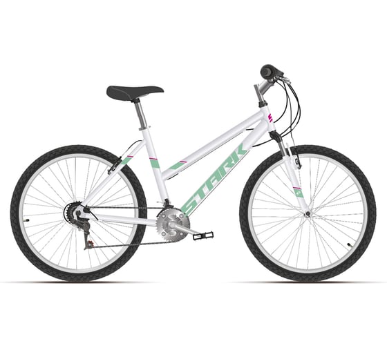 Велосипед STARK Luna 26.1 V, 2021 г, белый/салатовый, размер рамы 14.5", HD00000207 1