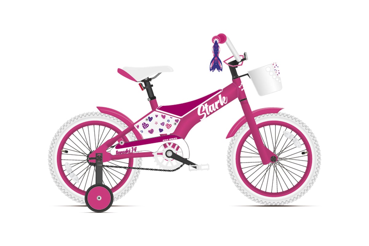 Велосипед STARK Tanuki 14 Girl, 2021 г, фиолетовый/розовый, HD00000309 ...