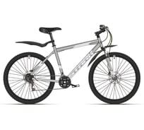 Велосипед STARK Respect 26.1 D, 2021 г, Microshift Steel, серый/белый, рама 16" HD00000172