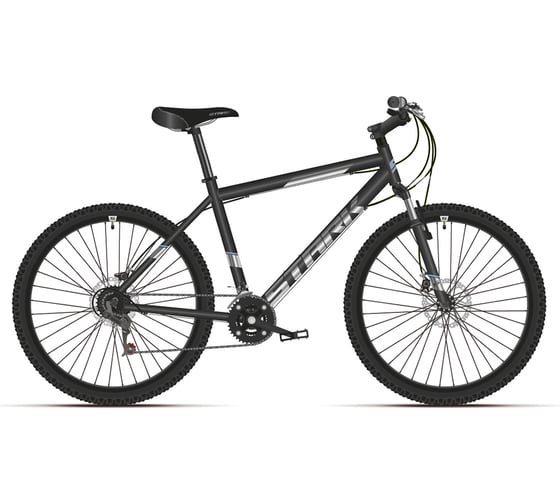 Велосипед STARK Respect 26.1 D, 2021 г, Microshift Steel, черный/серебристый, рама 20" HD00000171