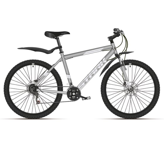 Велосипед STARK Respect 26.1 D, 2021 г, Microshift Steel, серый/белый, рама 20" HD00000174