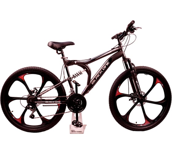 Велосипед BLACK ONE Totem FS 26 D FW, серый/черный/серый, размер рамы 18", H000017189