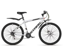 Велосипед STARK Respect 27.1 D, 2021 г, Microshift, серебристый/черный, рама 18" HD00000160