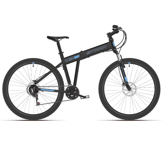 Велосипед STARK Cobra 29.2 HD, 2021 г, чёрный/голубой, размер рамы 18", HD00000247 1