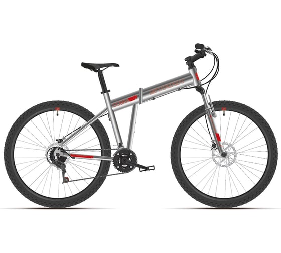 Велосипед STARK Cobra 29.2 D, 2021 г, серебристый/красный, размер рамы 22", HD00000252