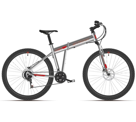 Велосипед STARK Cobra 29.2 D, 2021 г, серебристый/красный, размер рамы 18", HD00000250