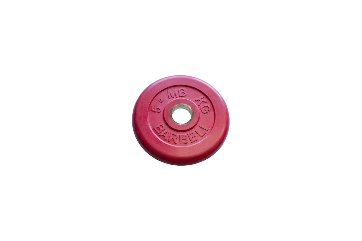 Обрезиненный диск Barbell d 51 мм, цветной, 5 кг 444 - выгодная цена ...