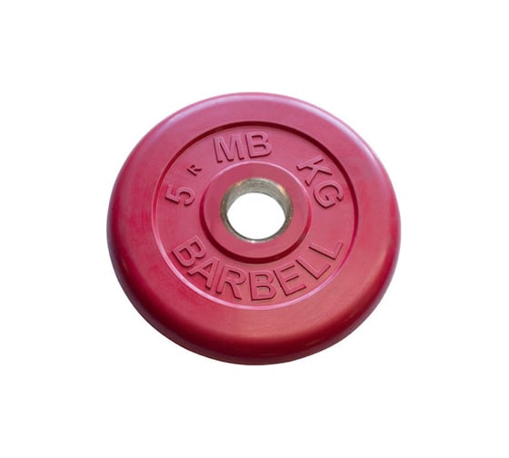 Обрезиненный диск Barbell d 51 мм, цветной, 5 кг 444