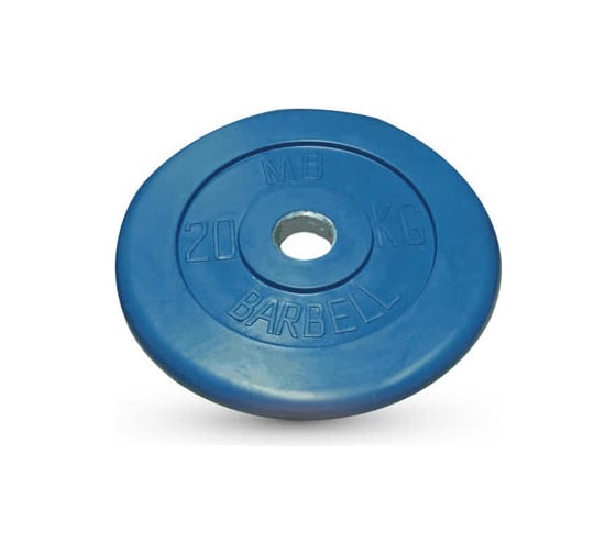 Обрезиненный диск Barbell d 51 мм, цветной, 20 кг 443