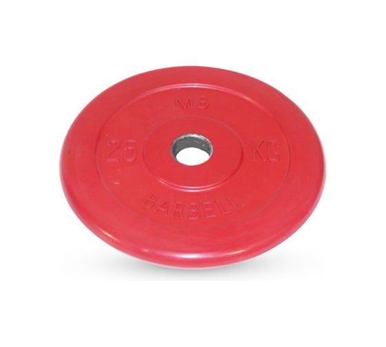 Обрезиненный диск Barbell d 51 мм, цветной, 25 кг 588 1