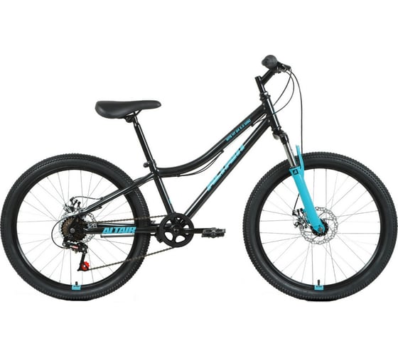 Велосипед ALTAIR MTB HT 24, 2.0 disc, черный/бирюзовый RBKT11N4P002 1